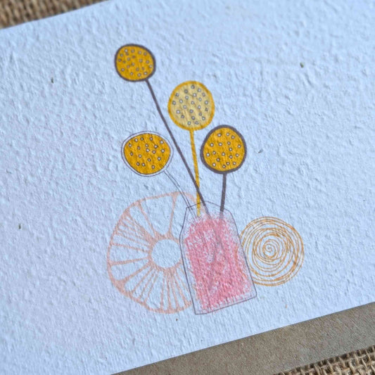 Recycled Plantable Greeting Card | Billy Buttons > Gardening Gifts > Greeting Cards > Plantable Paper Card - Minimalist Gardener