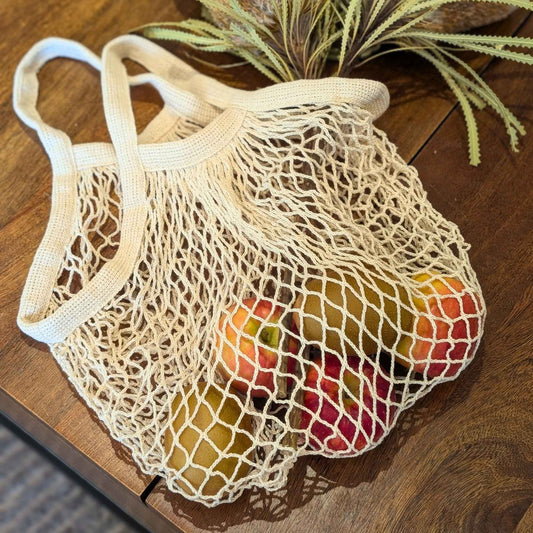 Cotton Mesh Produce Bag | Short Handle Garden Organisation > Storage > Storage Bag - Minimalist Gardener