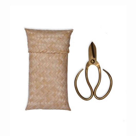 Garden Scissors in Bamboo Bag | Polished Brass Finish Home & Garden > Garden Tools > Shears - Minimalist Gardener