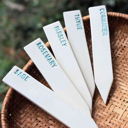Handmade Ceramic Herb Plant Marker | Thyme Home & Garden > Garden Tools > Herb Markers - Minimalist Gardener