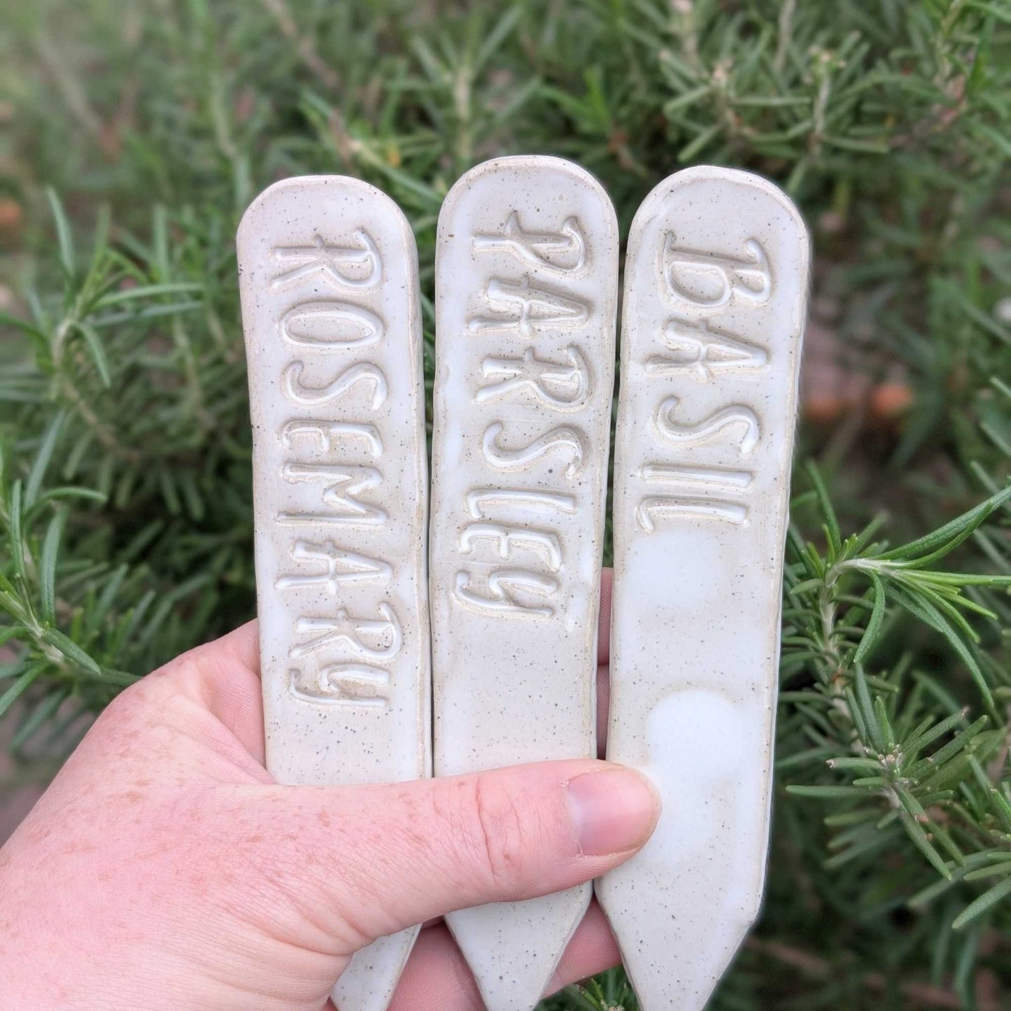 Handmade Ceramic Rosemary Plant Label Marker Home & Garden > Decor > Garden Ornaments - Minimalist Gardener