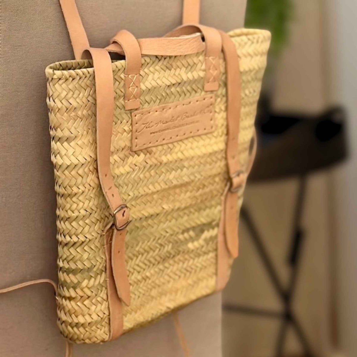 Handmade Harvest Backpack Basket | Leather Handles Garden Organisation > Storage > Storage Bag - Minimalist Gardener