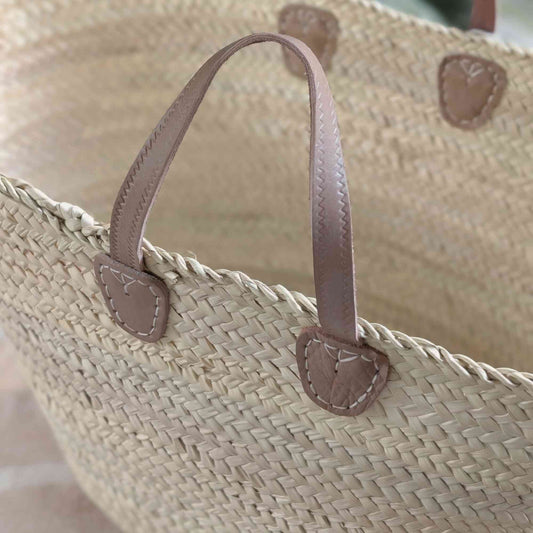 Large Handmade Harvest & Market Basket | Leather Handles Home & Garden > Harvesting > Harvest & Market Bags - Minimalist Gardener