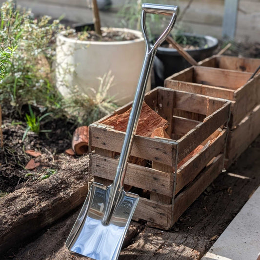 Stainless Steel D - Grip Garden Shovel Small Home & Garden > Garden Tools > Gardening Tools - Minimalist Gardener