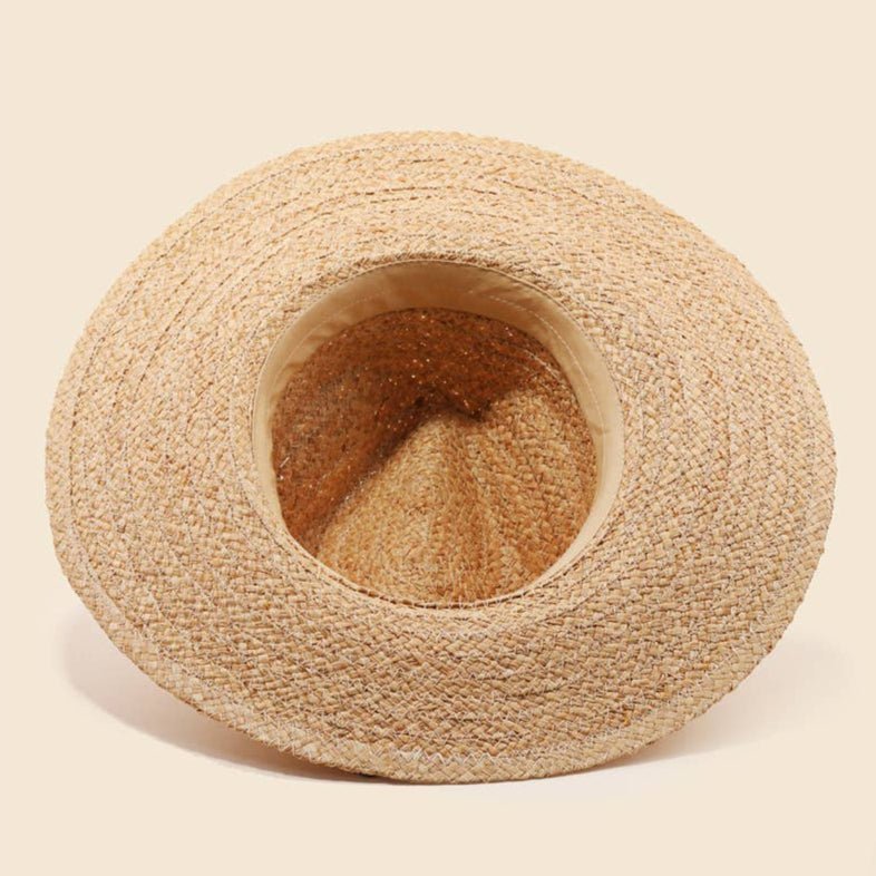 Straw Braid Flat Brim Garden Sun Hat Dark Home & Garden > Personal Protection > Garden Sun Hat - Minimalist Gardener