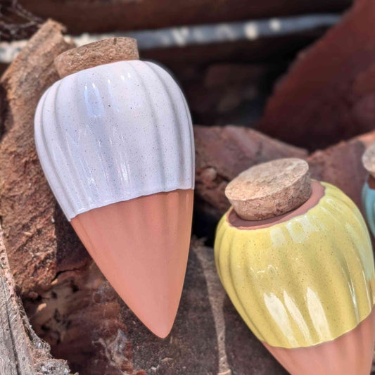Terracotta Olla Irrigation Pots | Set of 3 Yellow, Pink, Green Home & Garden > Garden Accessories > Watering - Minimalist Gardener