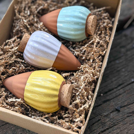 Terracotta Olla Irrigation Pots | Set of 3 Yellow, Pink, Green Home & Garden > Garden Accessories > Watering - Minimalist Gardener