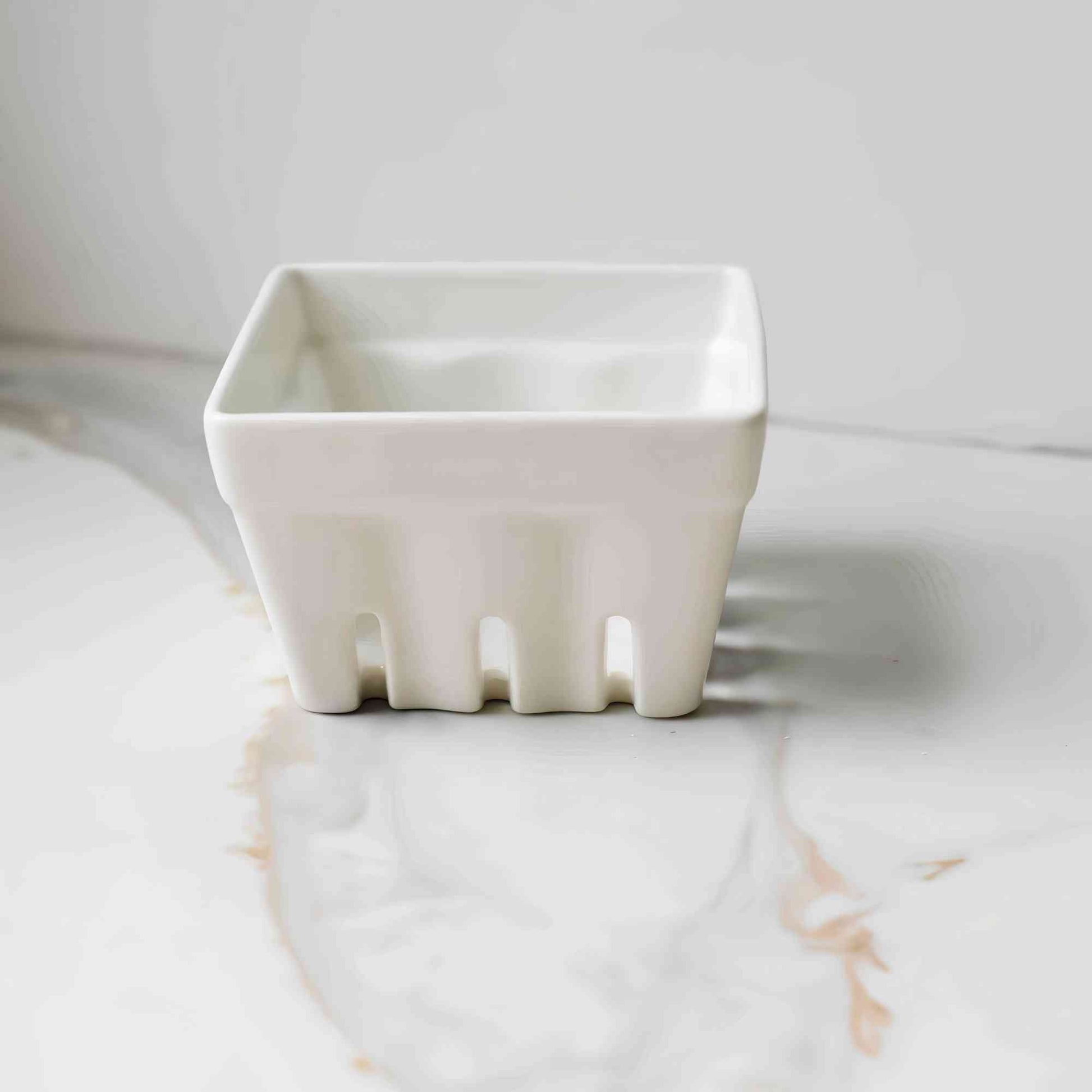 Ceramic Berry Basket Colander | Cream > Home & Garden > Garden Accessories > Harvesting & Cleaning > Ceramic Porcelain Berry Basket Colander - Minimalist Gardener