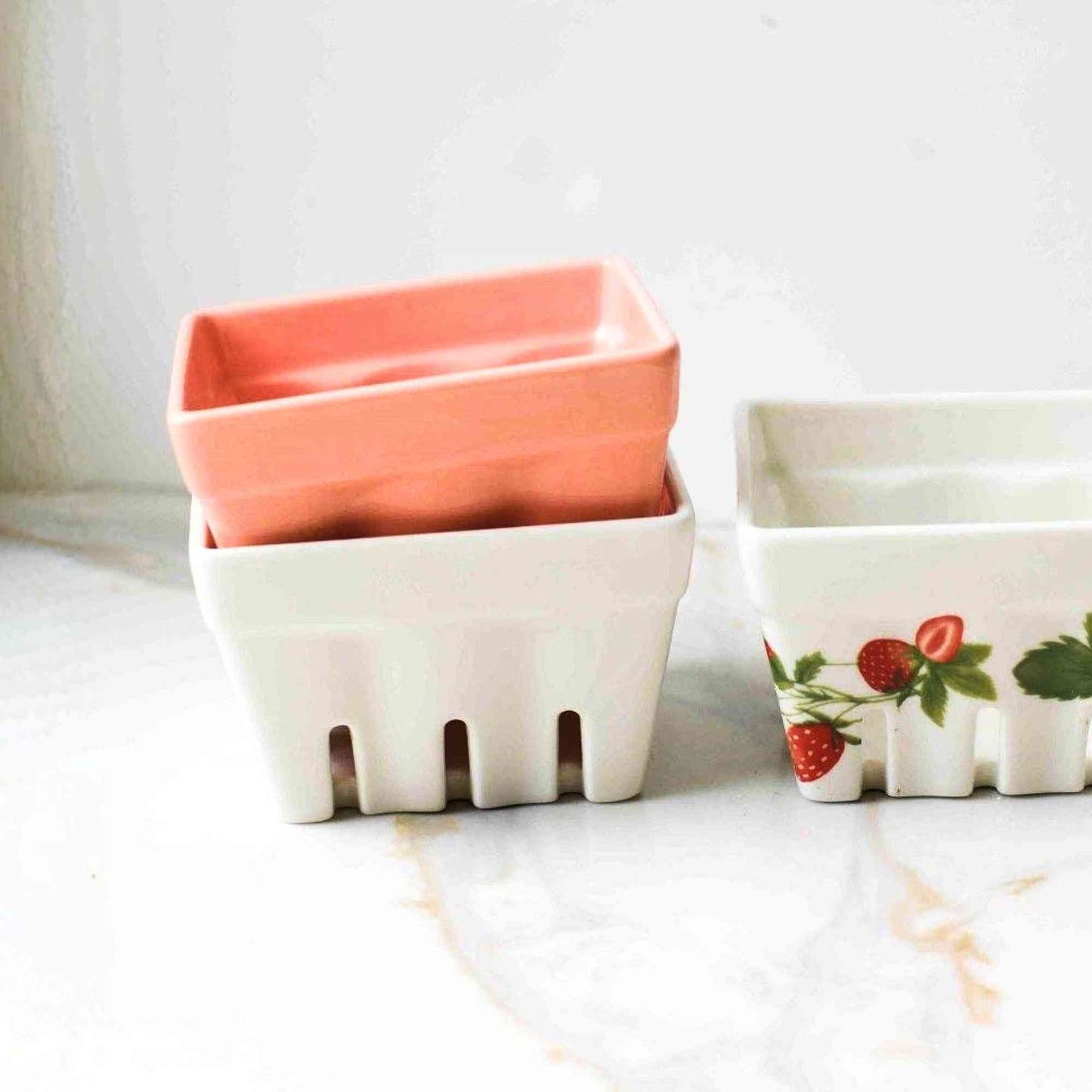 Ceramic Berry Basket Colander | Cream > Home & Garden > Garden Accessories > Harvesting & Cleaning > Ceramic Porcelain Berry Basket Colander - Minimalist Gardener
