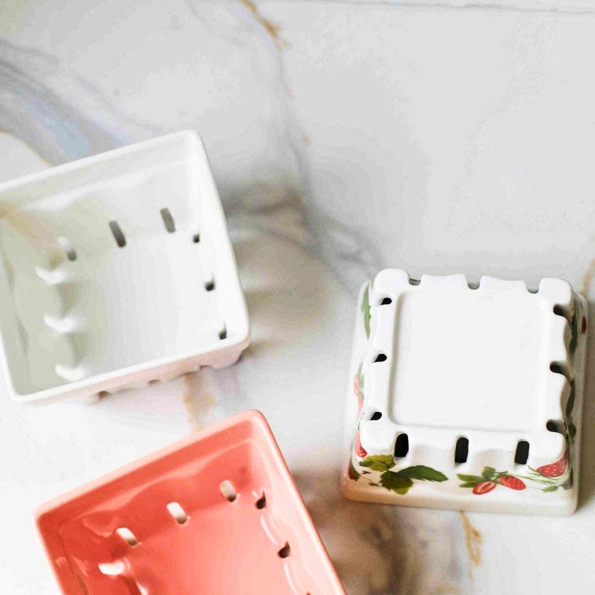 Ceramic Berry Basket Colander | Cream > Home & Garden > Garden Accessories > Harvesting & Cleaning > Ceramic Porcelain Berry Basket Colander - Minimalist Gardener