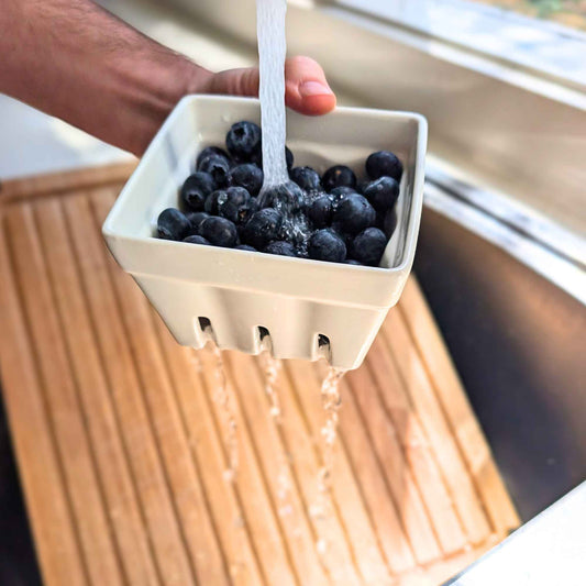 Ceramic Berry Basket Colander | Cream Garden Accessories > Harvesting and Washing > Berry Basket Colander - Minimalist Gardener