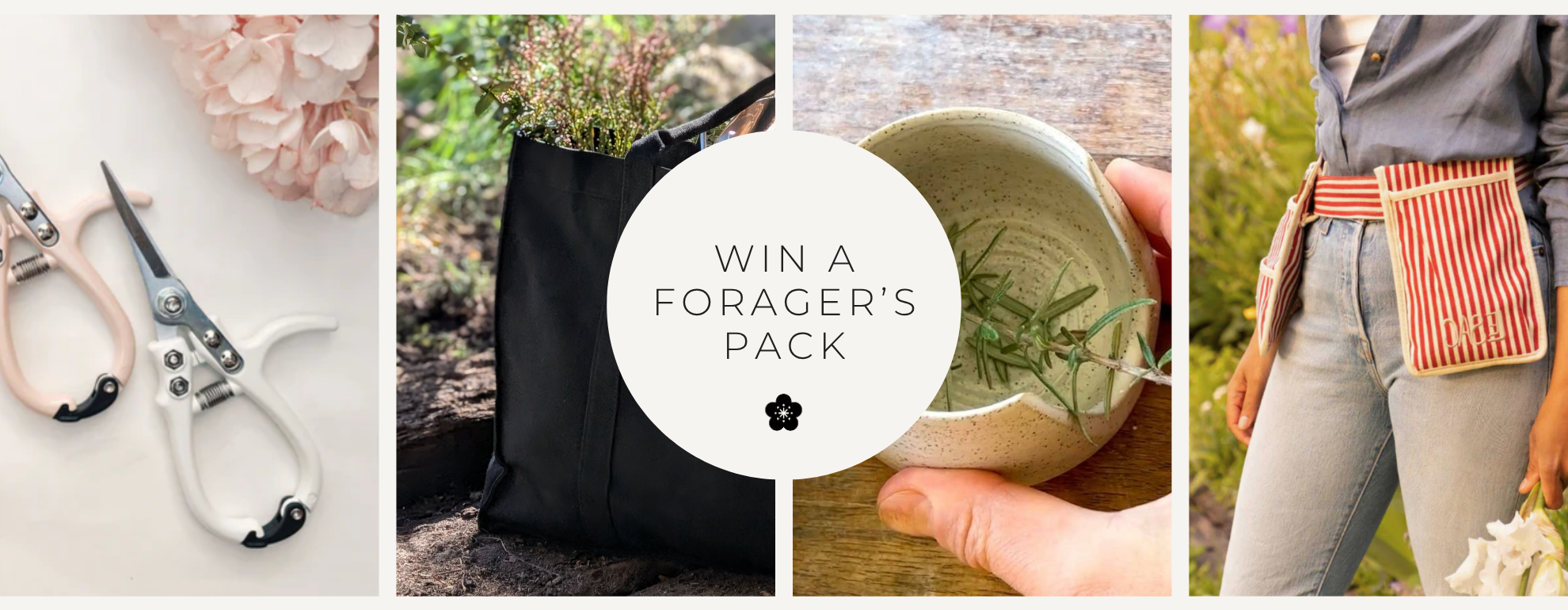 Win a foragers pack. A special giveaway just for Local Food Connect subscribers. Enter below for your chance to win a Forager's Pack (RRP $180) and enjoy a limited-time 15% off your first order with code LFC15OFF (valid until 7 December 2025).Prize pack includes: Le Sac Gardening Belt in Red Stripe, Jungle Club Snips in White, Handmade Herb Stripper by Wolf & Clay and Black Canvas Tote Bag by Minimalist Gardener.