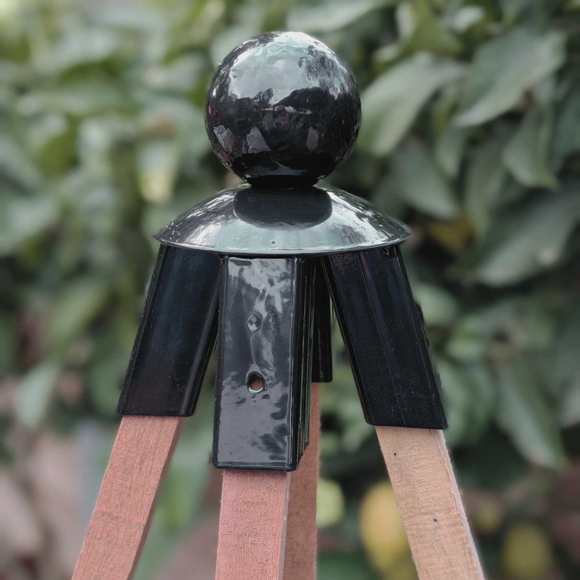 Black Steel Finial with Ball Top Home & Garden > Outdoor Plants > Plant Support - Minimalist Gardener