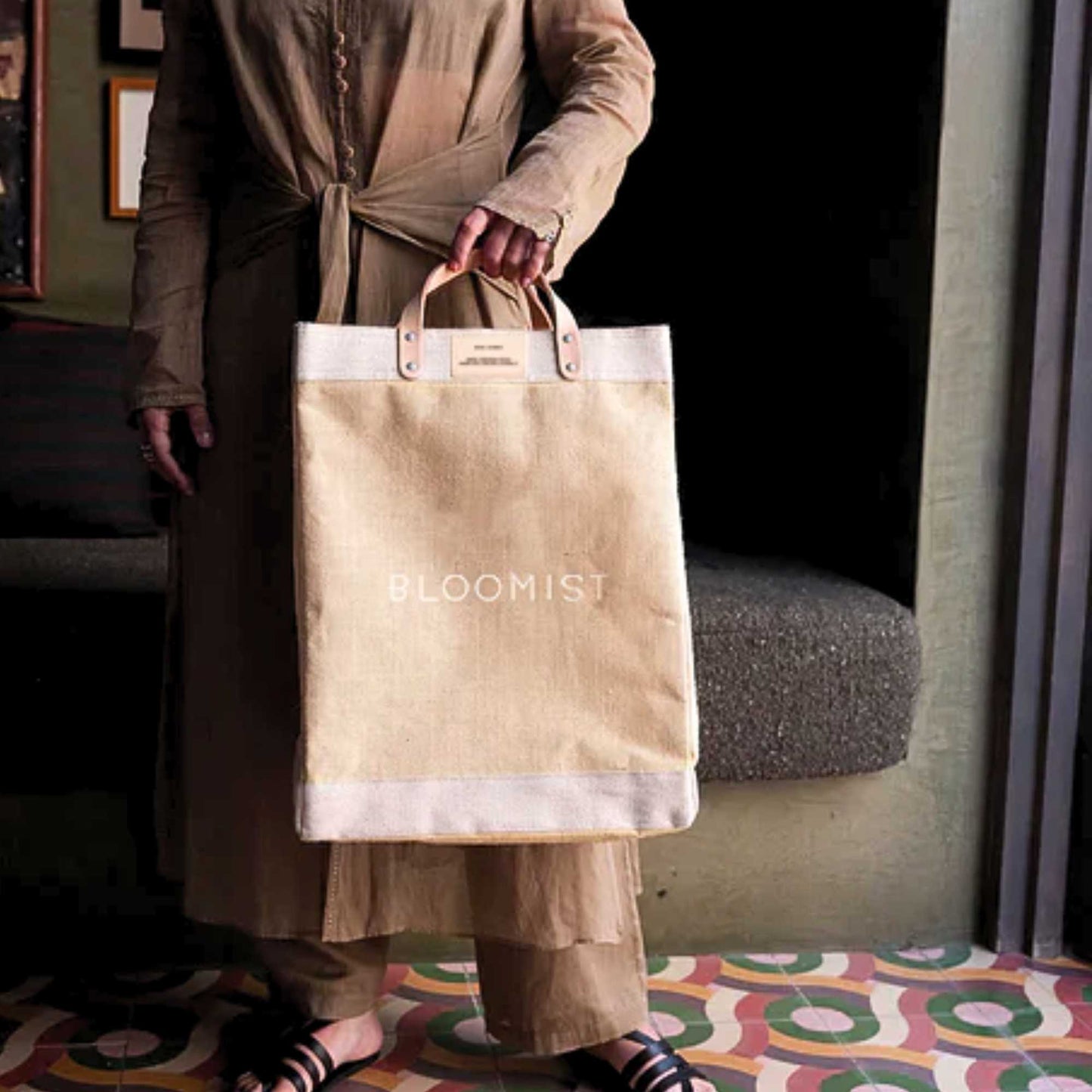 Bloomist Large Natural Jute Market Tote Garden Organisation > Storage > Storage Bag - Minimalist Gardener