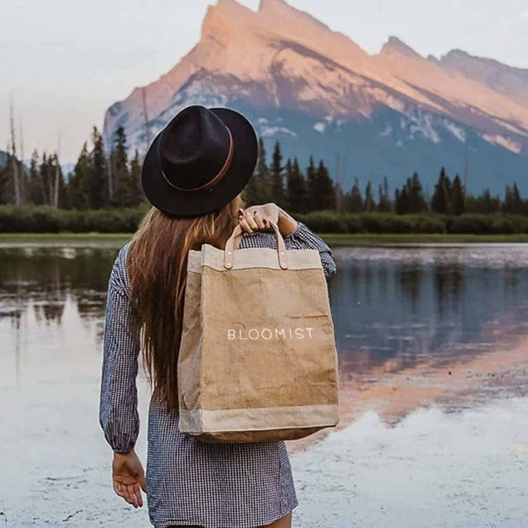 Bloomist Large Natural Jute Market Tote - Minimalist Gardener