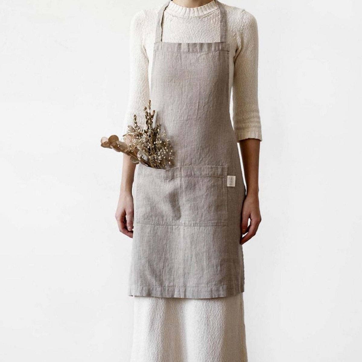 Bloomist Washed Linen Garden Apron: One Size - Minimalist Gardener