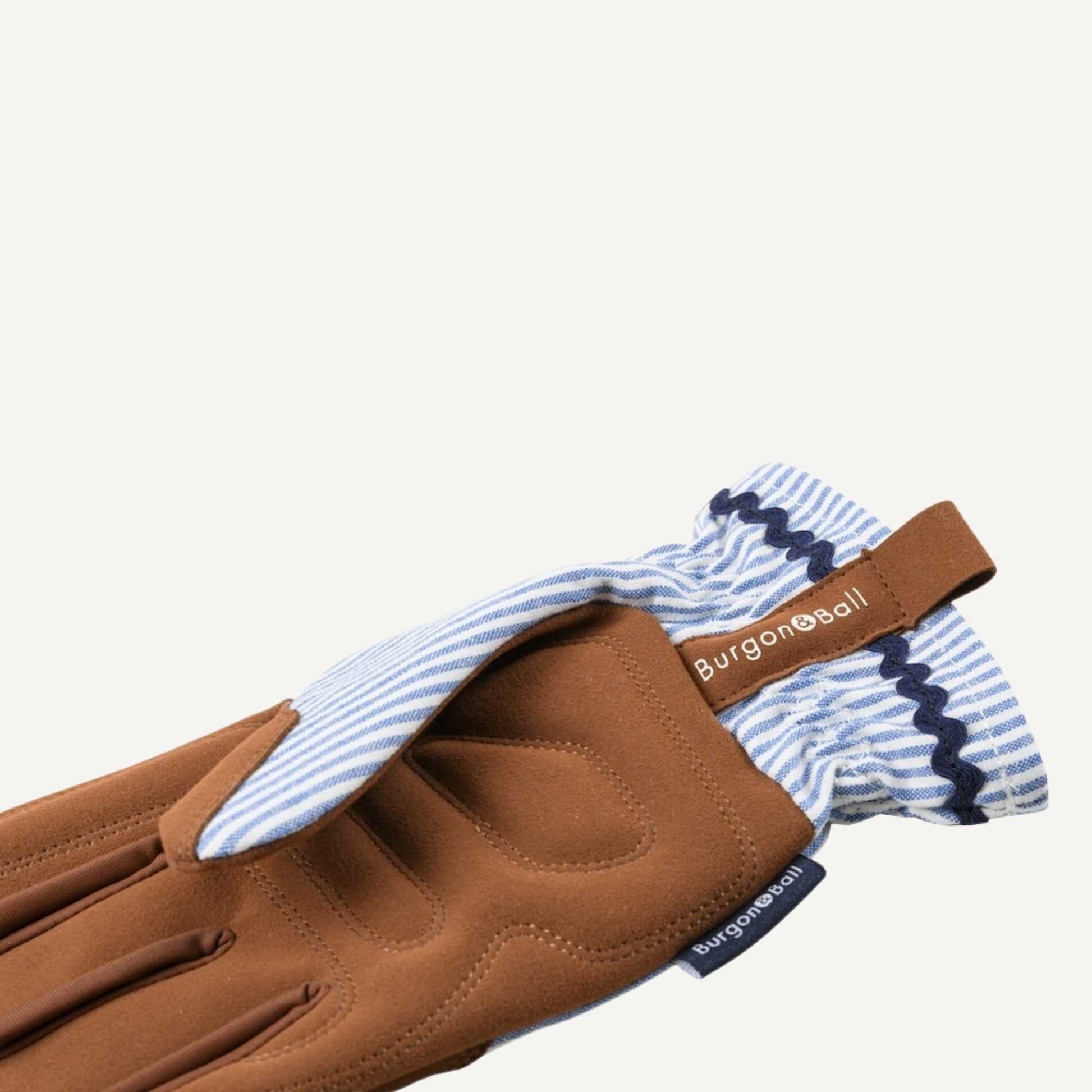 Burgon & Ball Collector Garden Gloves for Women - Blue Stripe Home & Garden > Garden Tools > Gardening Gloves - Minimalist Gardener