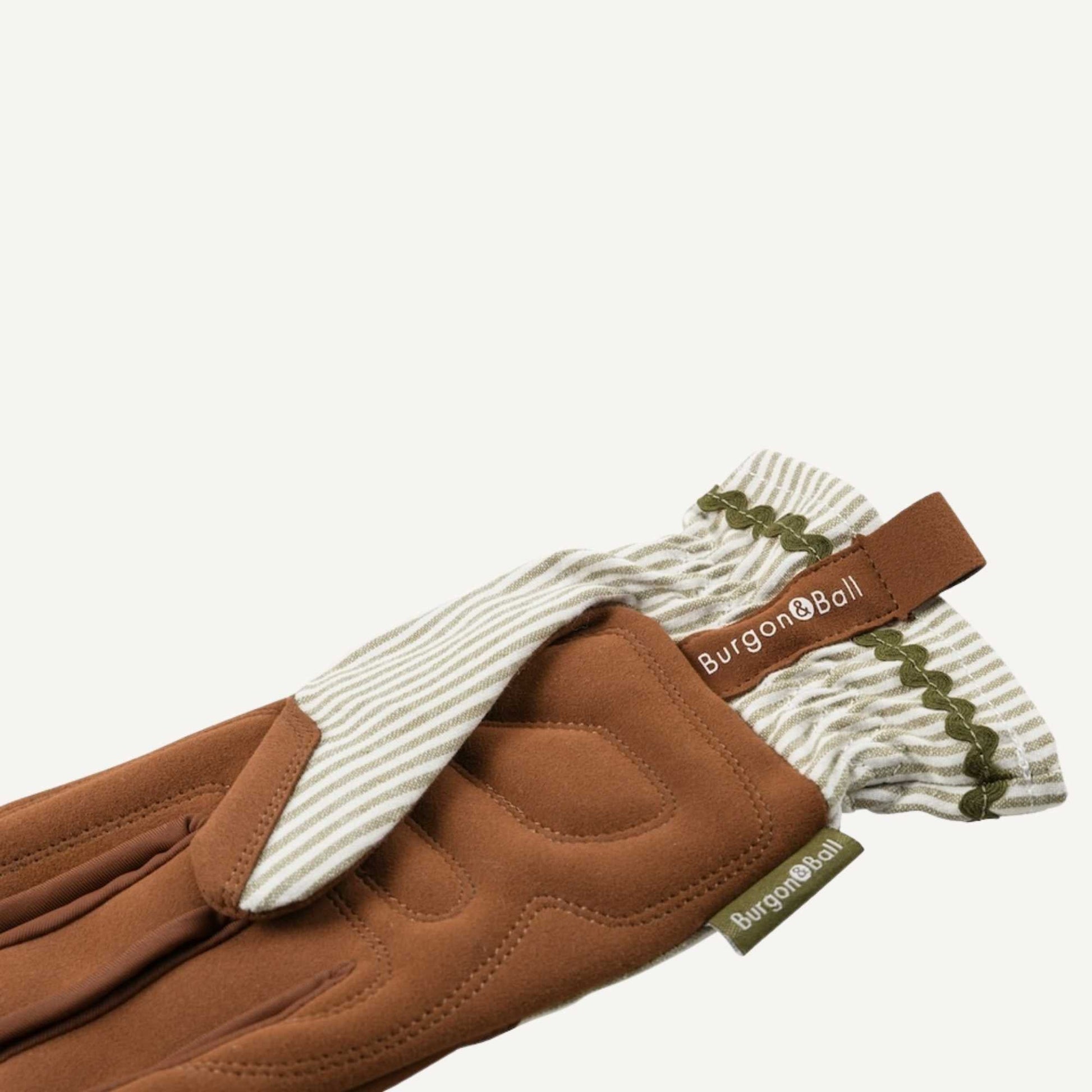 Burgon & Ball Collector Garden Gloves for Women - Olive Stripe Home & Garden > Garden Tools > Gardening Gloves - Minimalist Gardener