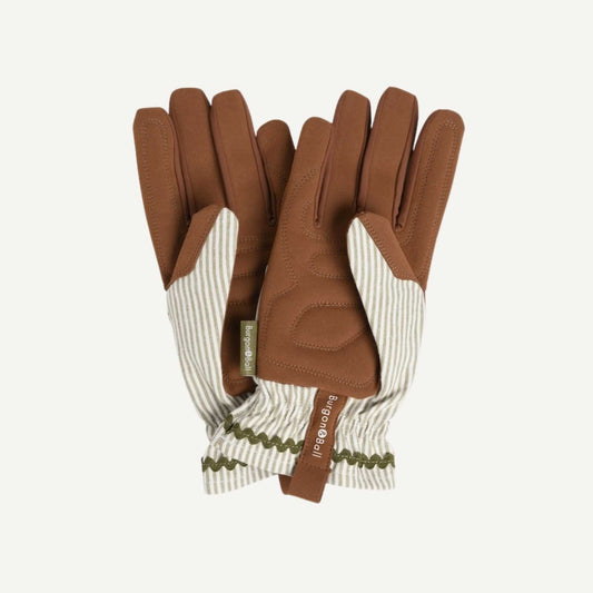 Burgon & Ball Collector Garden Gloves for Women - Olive Stripe Home & Garden > Garden Tools > Gardening Gloves - Minimalist Gardener