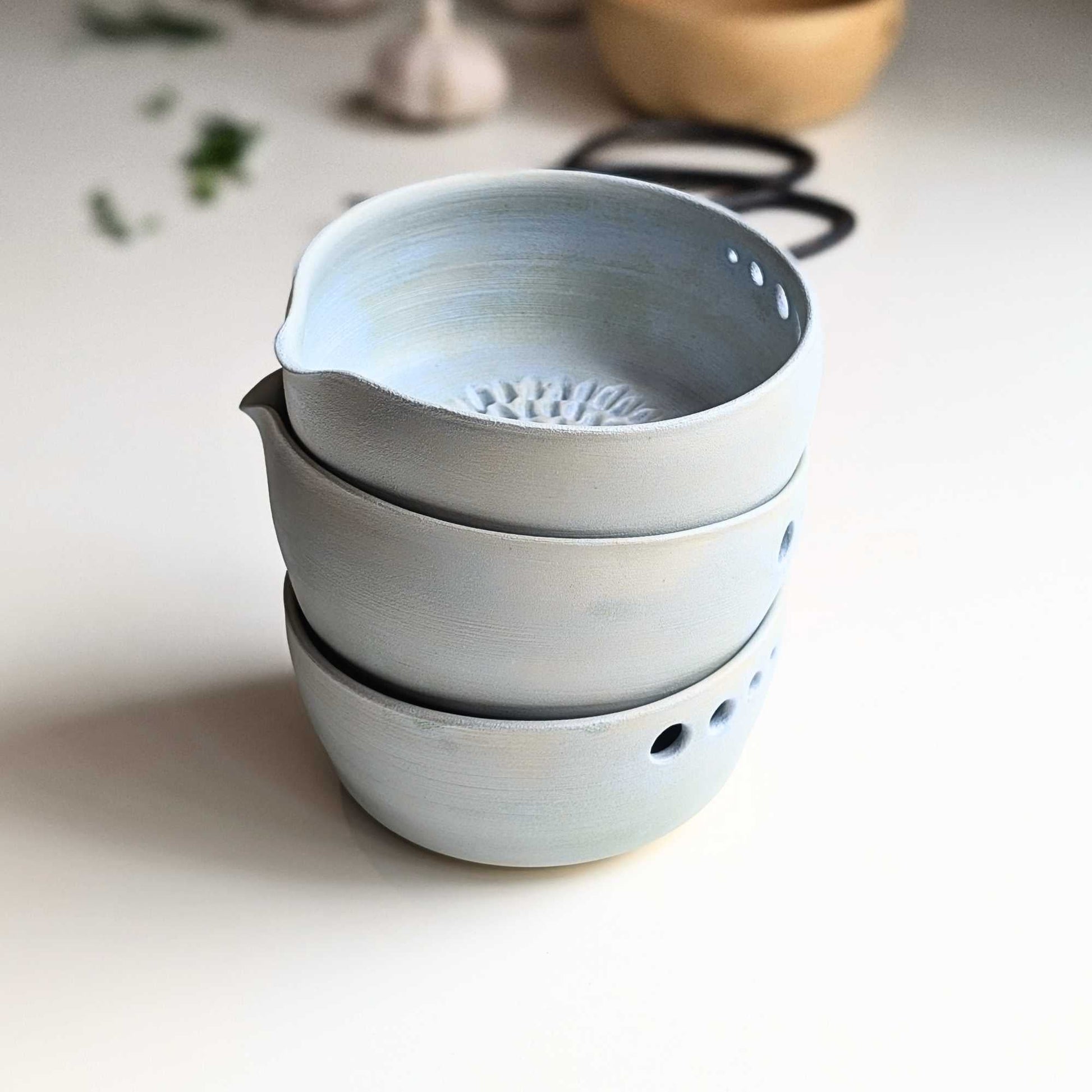 Ceramic Herb Stripper, Garlic Grater & Pourer - Blue Gum Home & Garden > Garden Tools > Gardening Tools - Minimalist Gardener