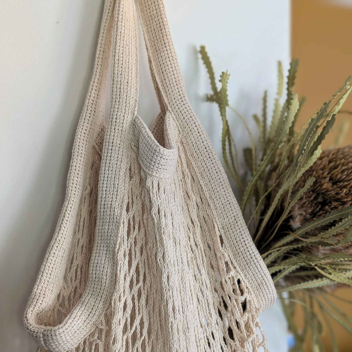 Cotton Mesh Produce Bag | Short Handle Garden Organisation > Storage > Storage Bag - Minimalist Gardener