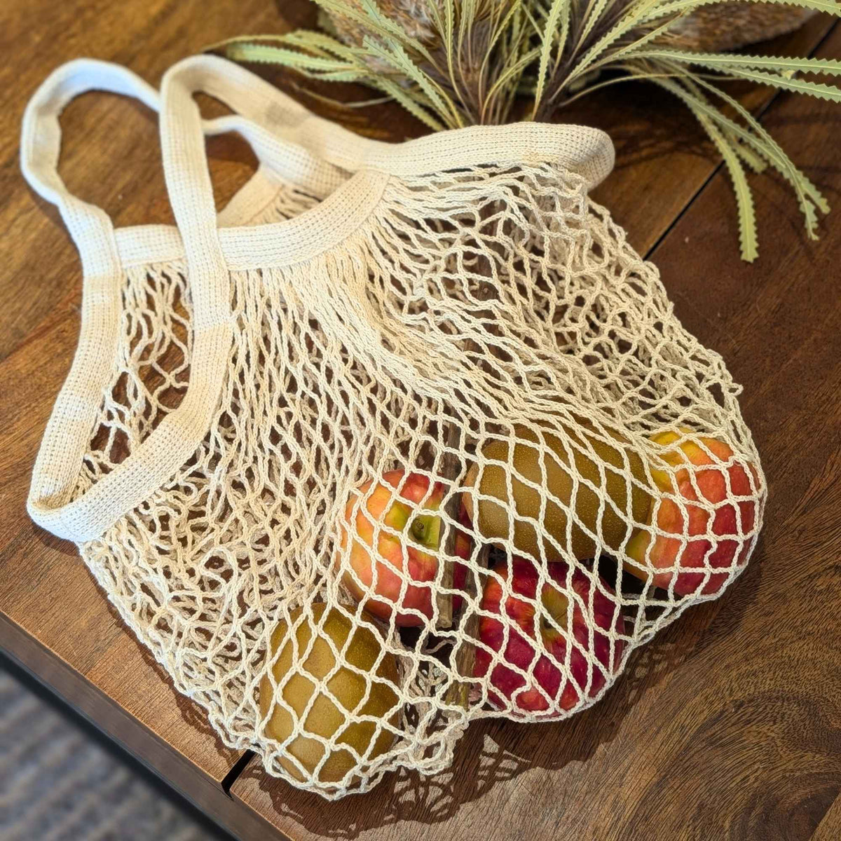 Cotton Mesh Produce Bag | Short Handle Garden Organisation > Storage > Storage Bag - Minimalist Gardener