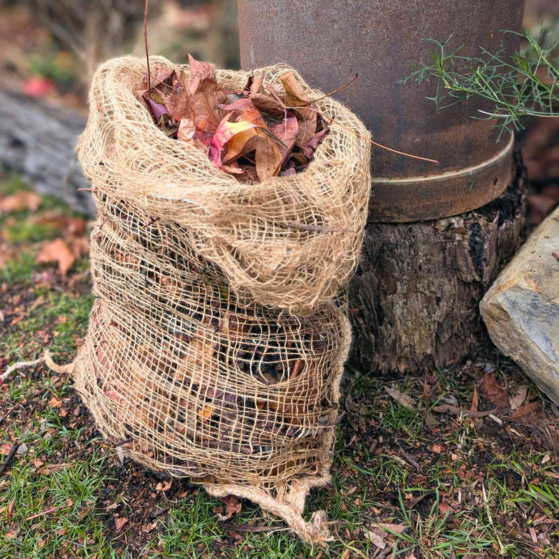 Eco Jute Leaf Collection & Composting Bags | 3 Pack Gardening Accessories > Leaf Collection > Eco Jute Leaf & Composting Bags - Minimalist Gardener