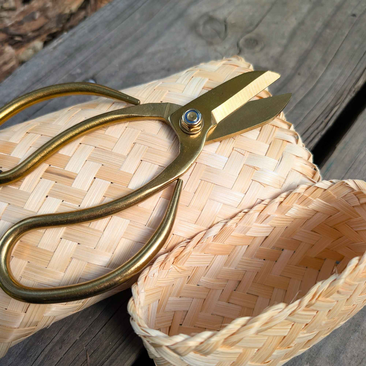 Garden Scissors in Bamboo Bag | Polished Brass Finish Home & Garden > Garden Tools > Shears - Minimalist Gardener