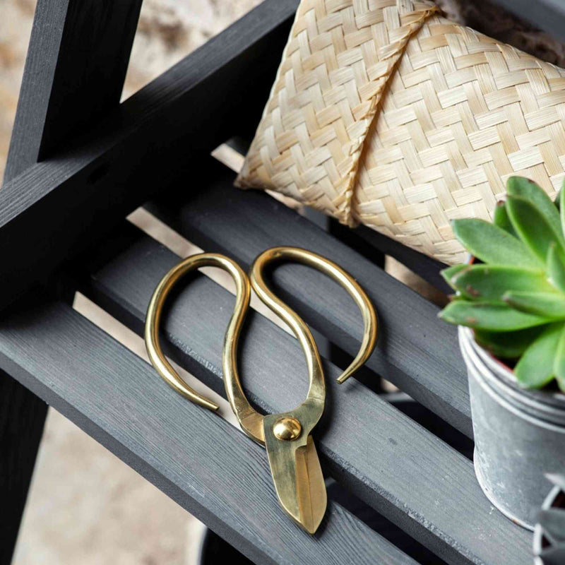 Garden Scissors in Bamboo Bag | Polished Brass Finish Home & Garden > Garden Tools > Shears - Minimalist Gardener