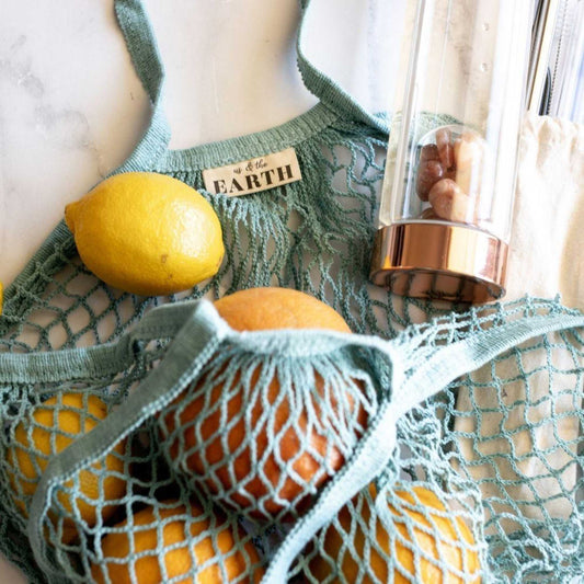 GOTS Certified Organic Cotton Mesh Bag Petrol Home & Garden > Garden Accessories > Storage Bags - Minimalist Gardener