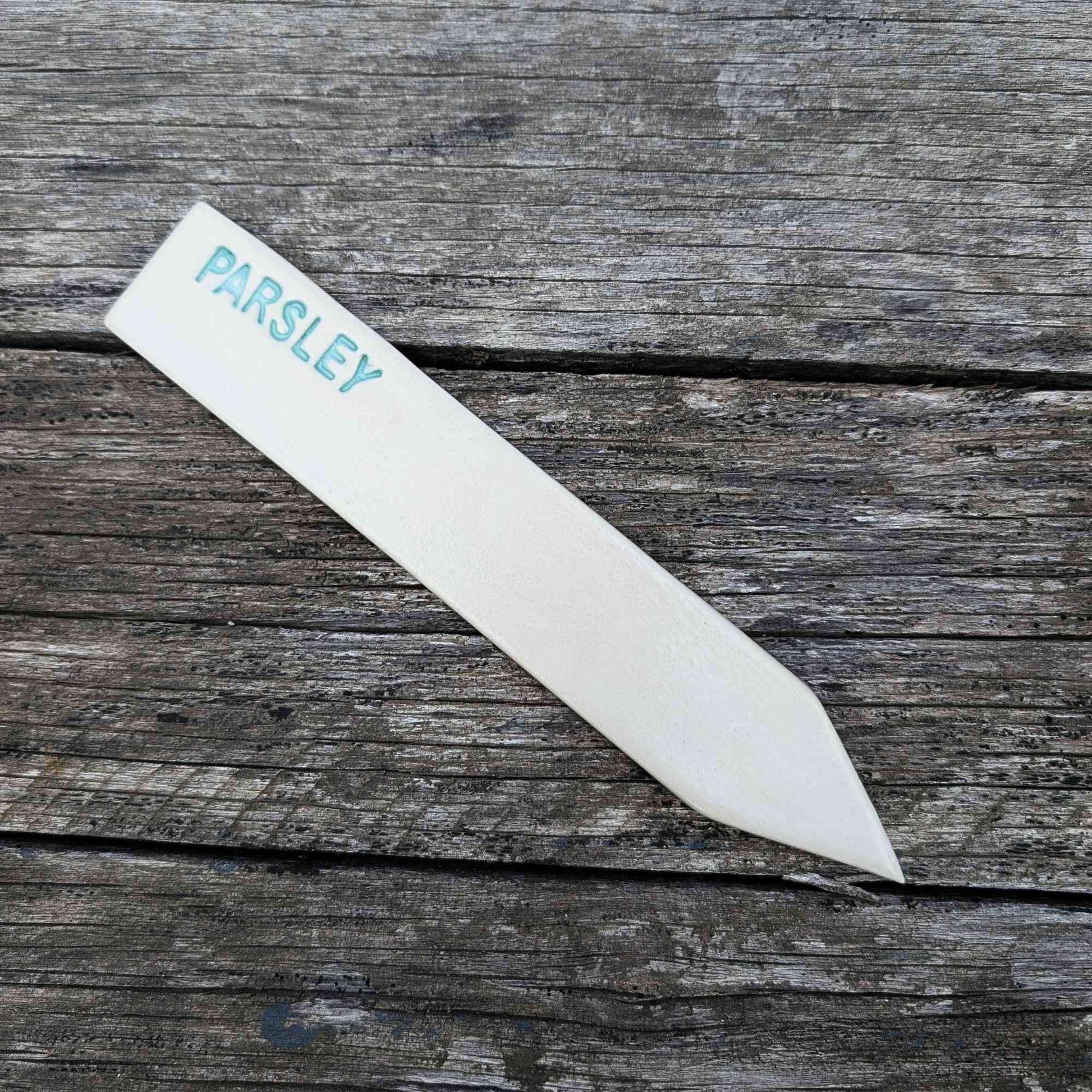 Handmade Ceramic Herb Plant Marker | Parsley Home & Garden > Garden Tools > Herb Markers - Minimalist Gardener