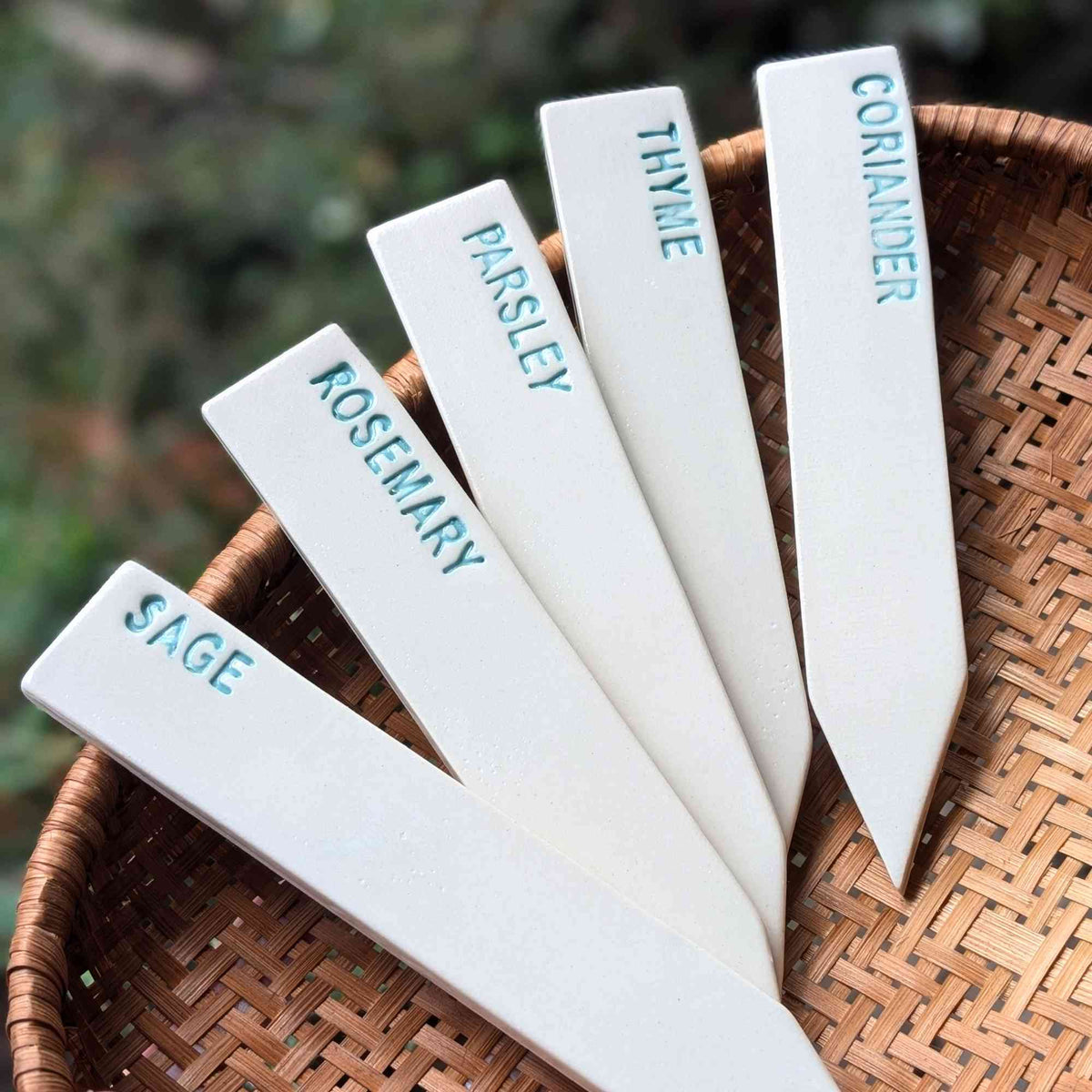 Handmade Ceramic Herb Plant Marker | Thyme Home & Garden > Garden Tools > Herb Markers - Minimalist Gardener