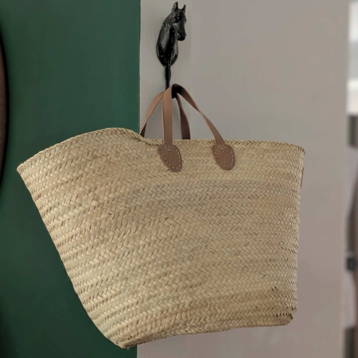 Large Handmade Harvest & Market Basket | Leather Handles Home & Garden > Harvesting > Harvest & Market Bags - Minimalist Gardener
