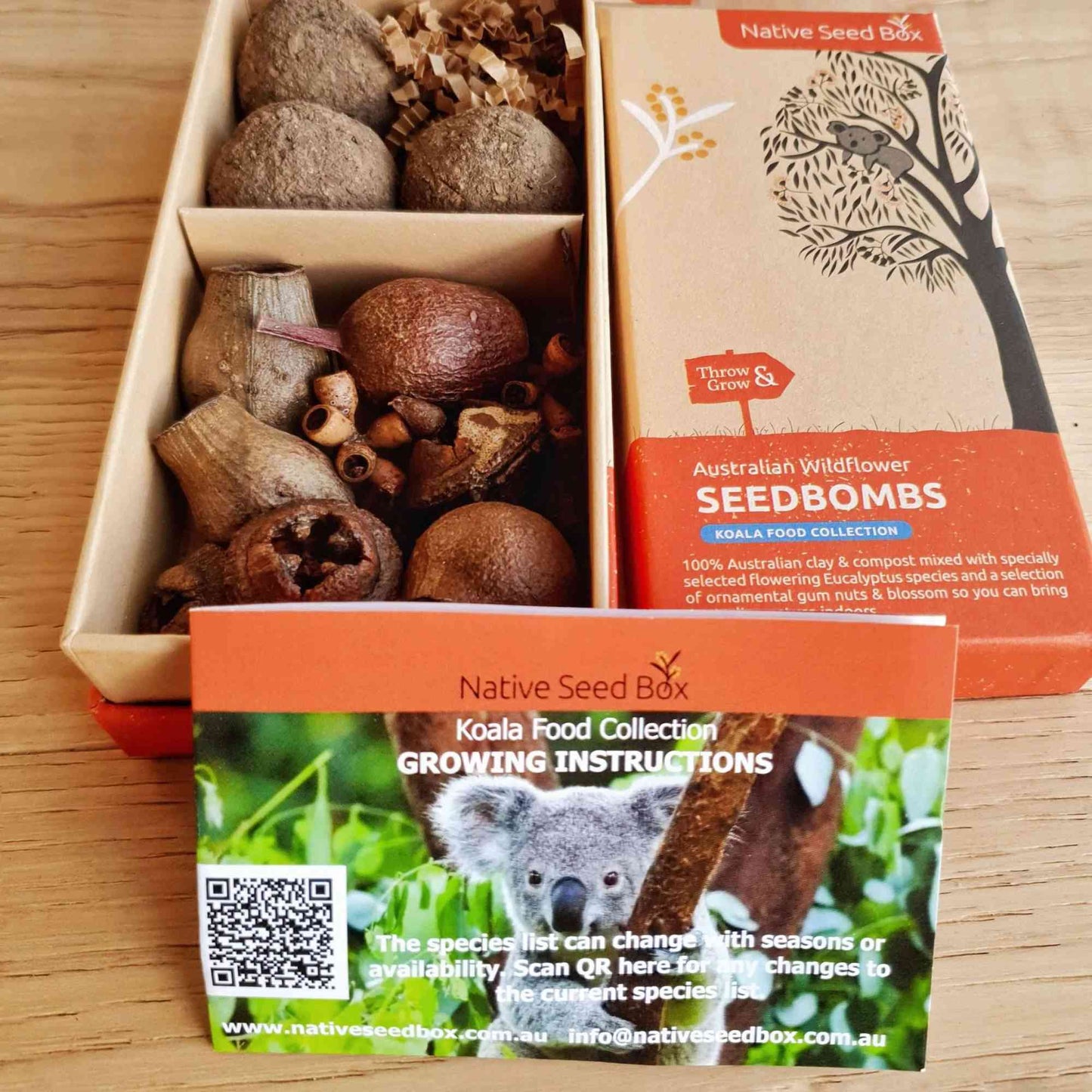 Native Seed Box Bombs | Koala Food with Ornamental Gum Nuts Home & Garden > Garden Accessories > Native Seeds - Minimalist Gardener