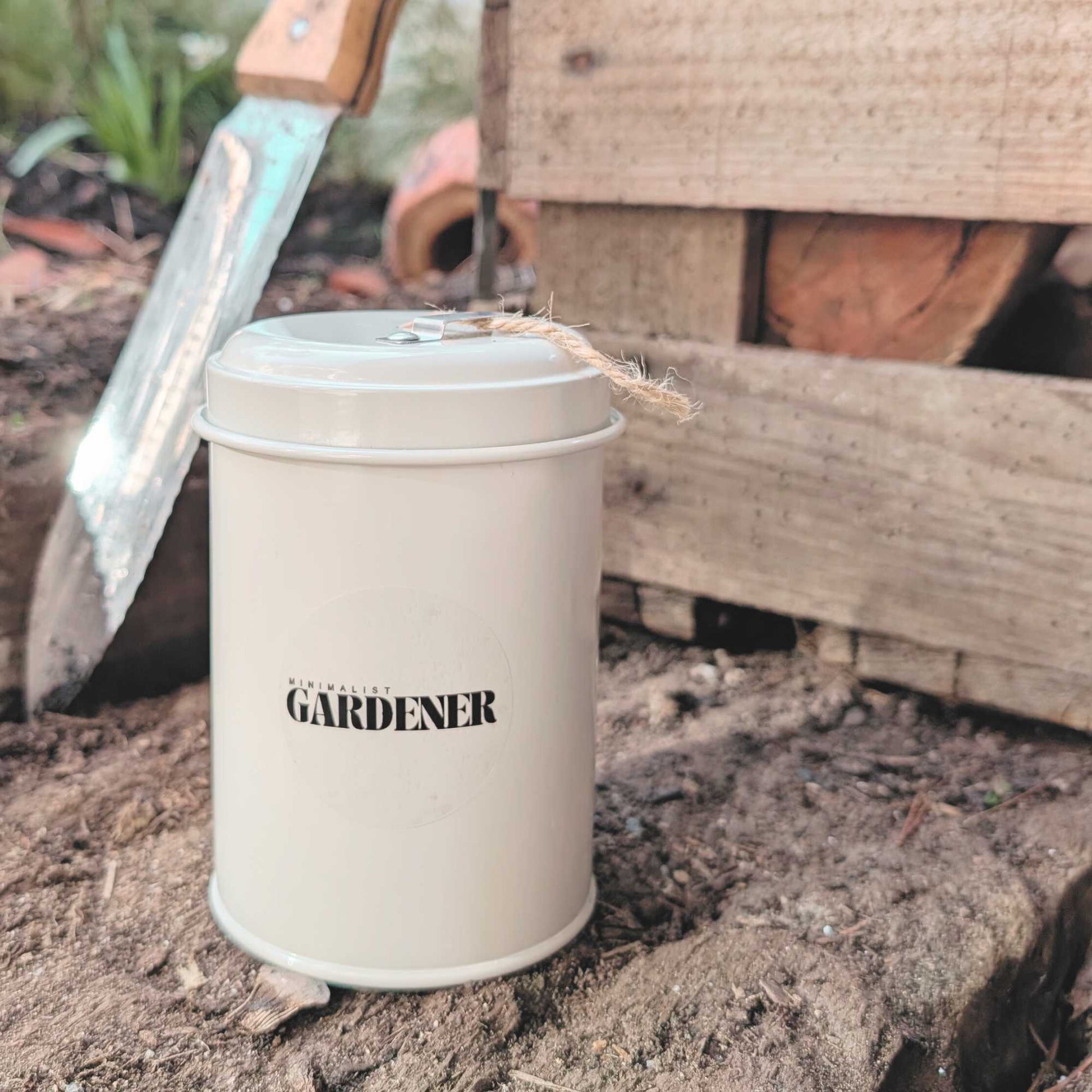 Natural Garden Twine in Antique White Tin Home & Garden > Garden Accessories > Garden Twine - Minimalist Gardener