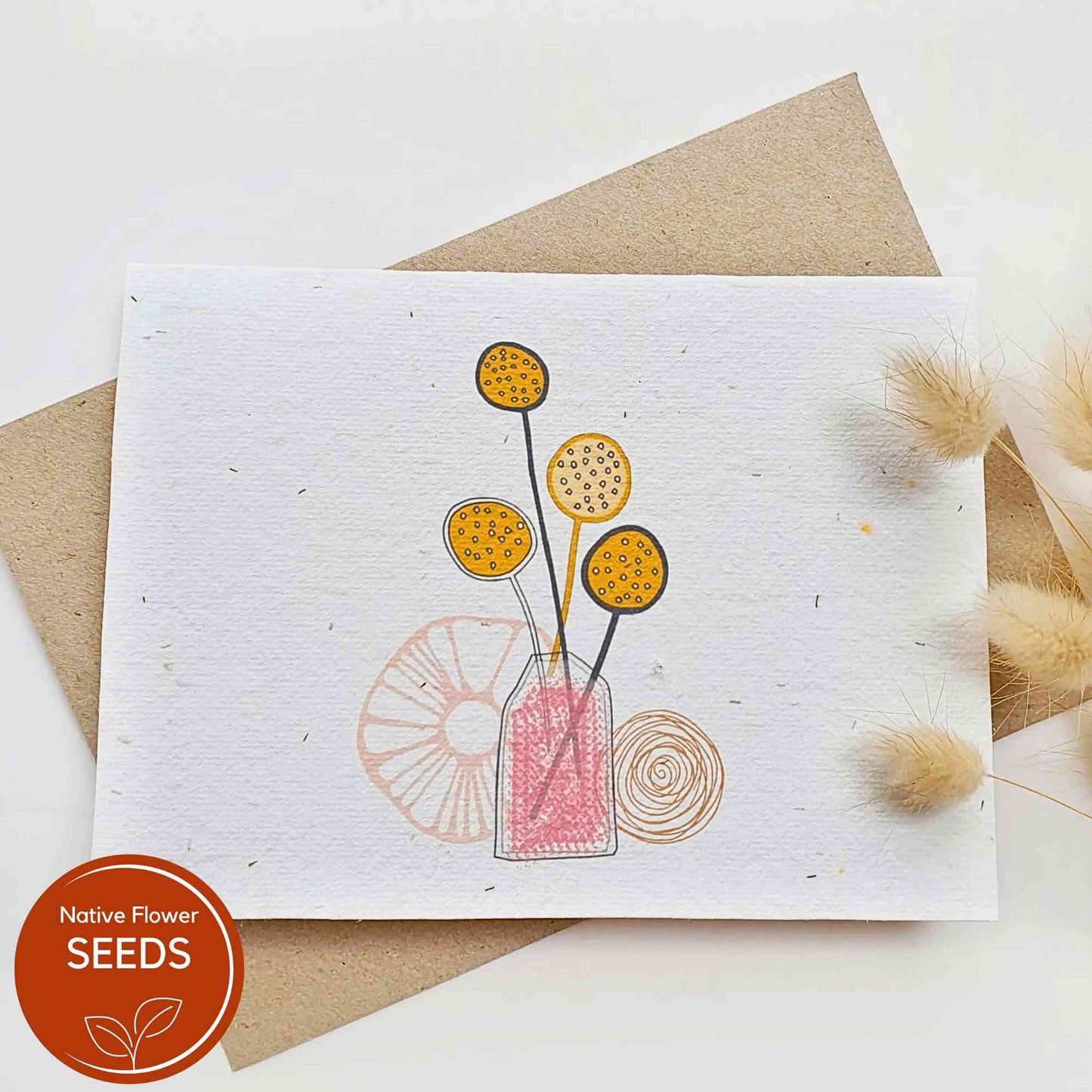 Recycled Plantable Greeting Card | Billy Buttons Gardening Gifts > Greeting Cards > Plantable Paper Card - Minimalist Gardener