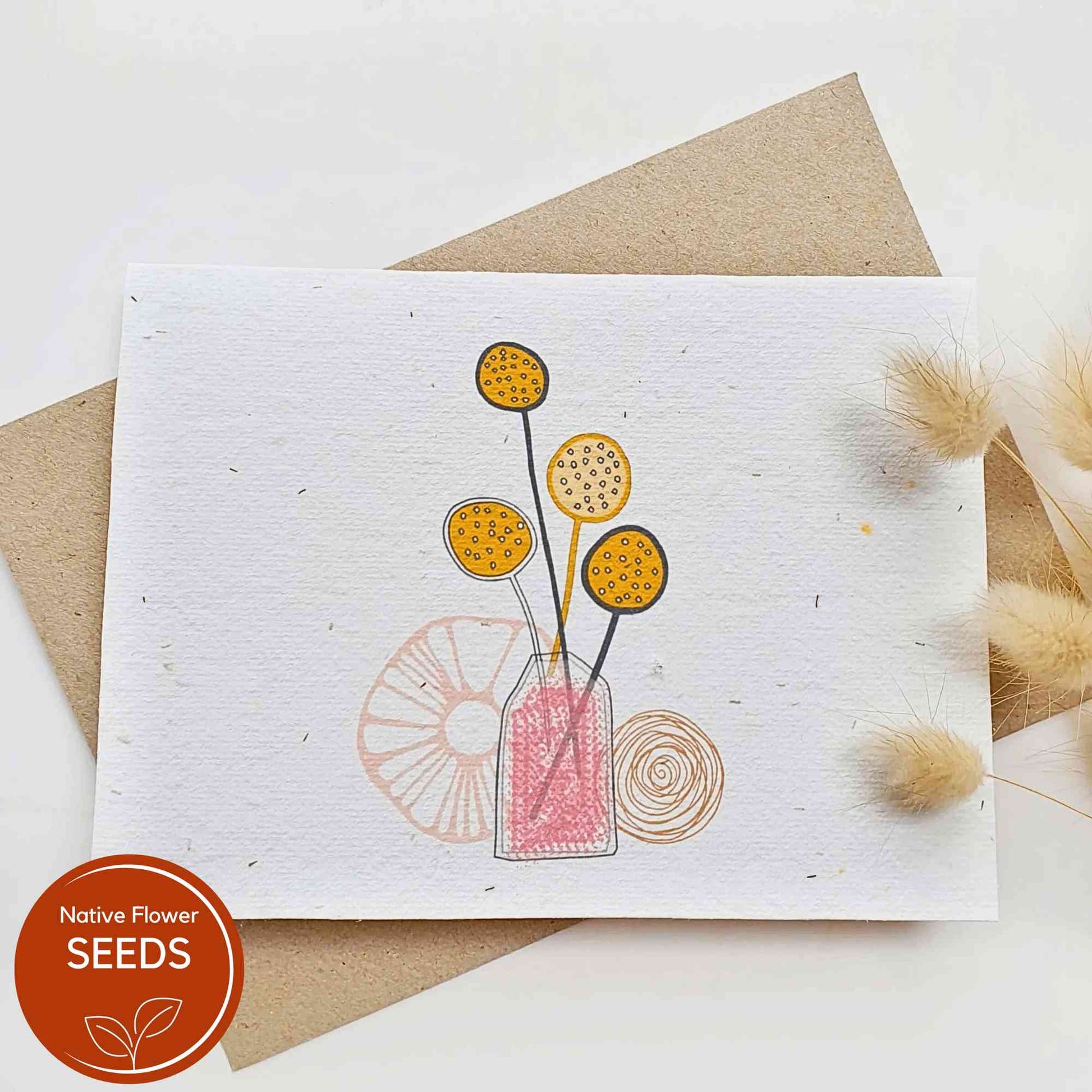 Recycled Plantable Greeting Card | Billy Buttons Gardening Gifts > Greeting Cards > Plantable Paper Card - Minimalist Gardener