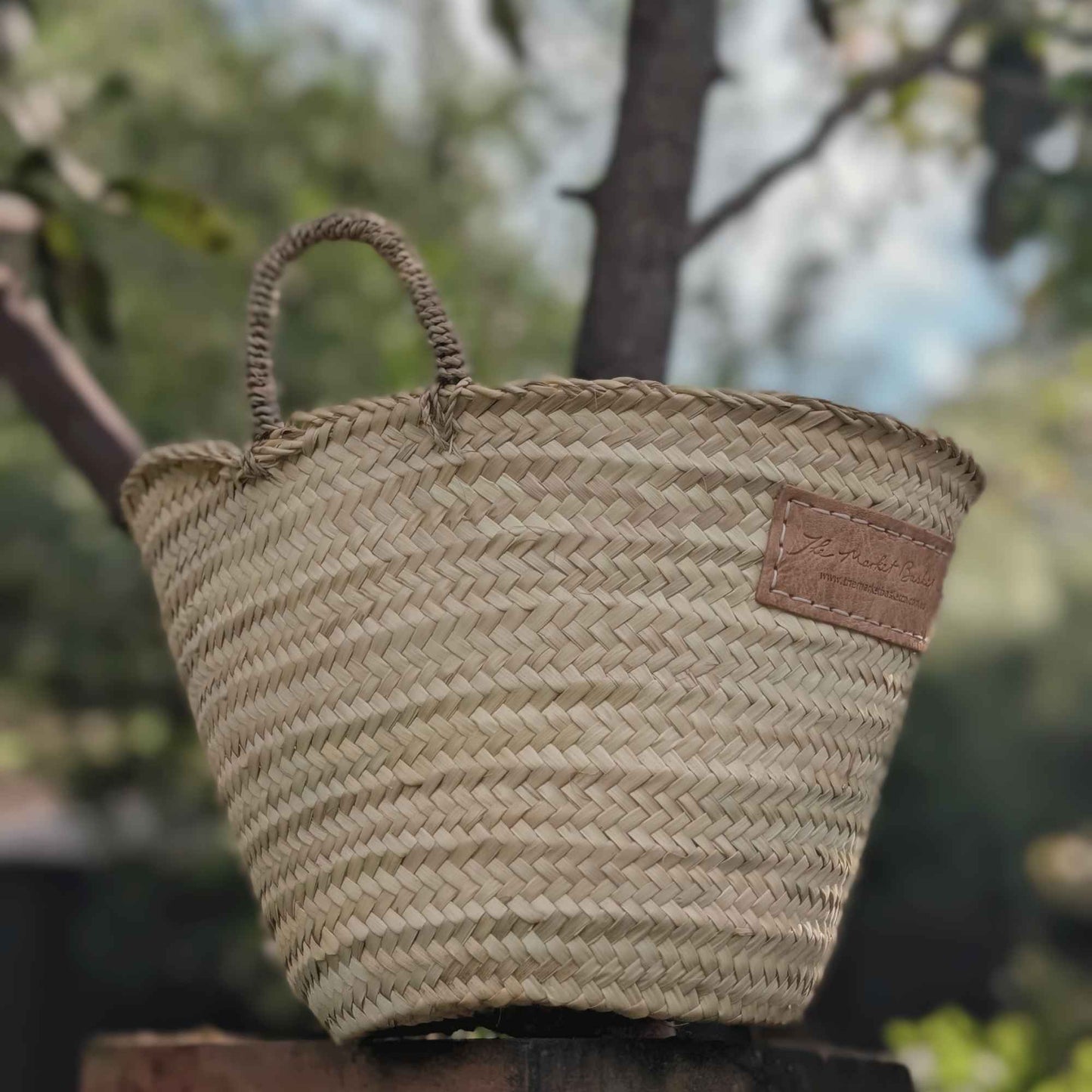 Small Handmade Bucket Basket | Woven Handles Home & Garden > Harvesting > Harvest & Market Bags - Minimalist Gardener