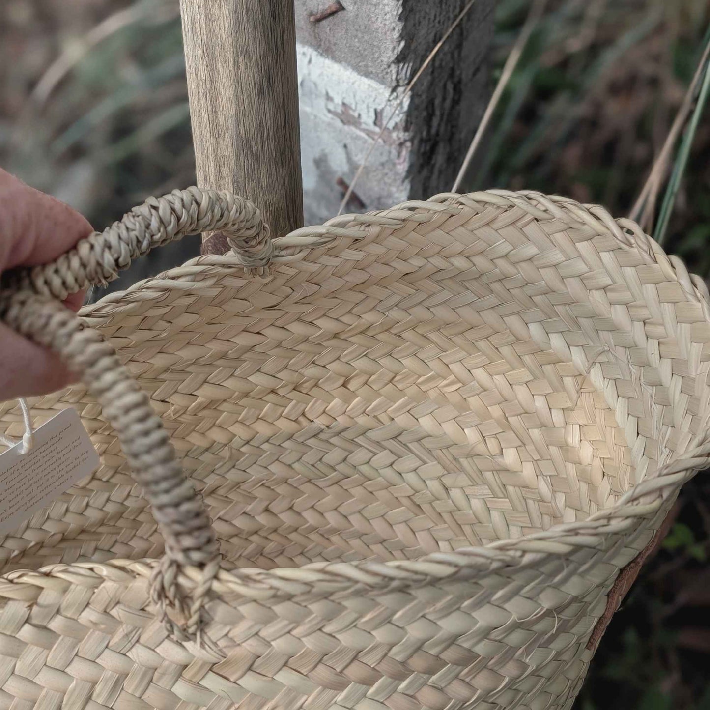 Small Handmade Bucket Basket | Woven Handles Home & Garden > Harvesting > Harvest & Market Bags - Minimalist Gardener