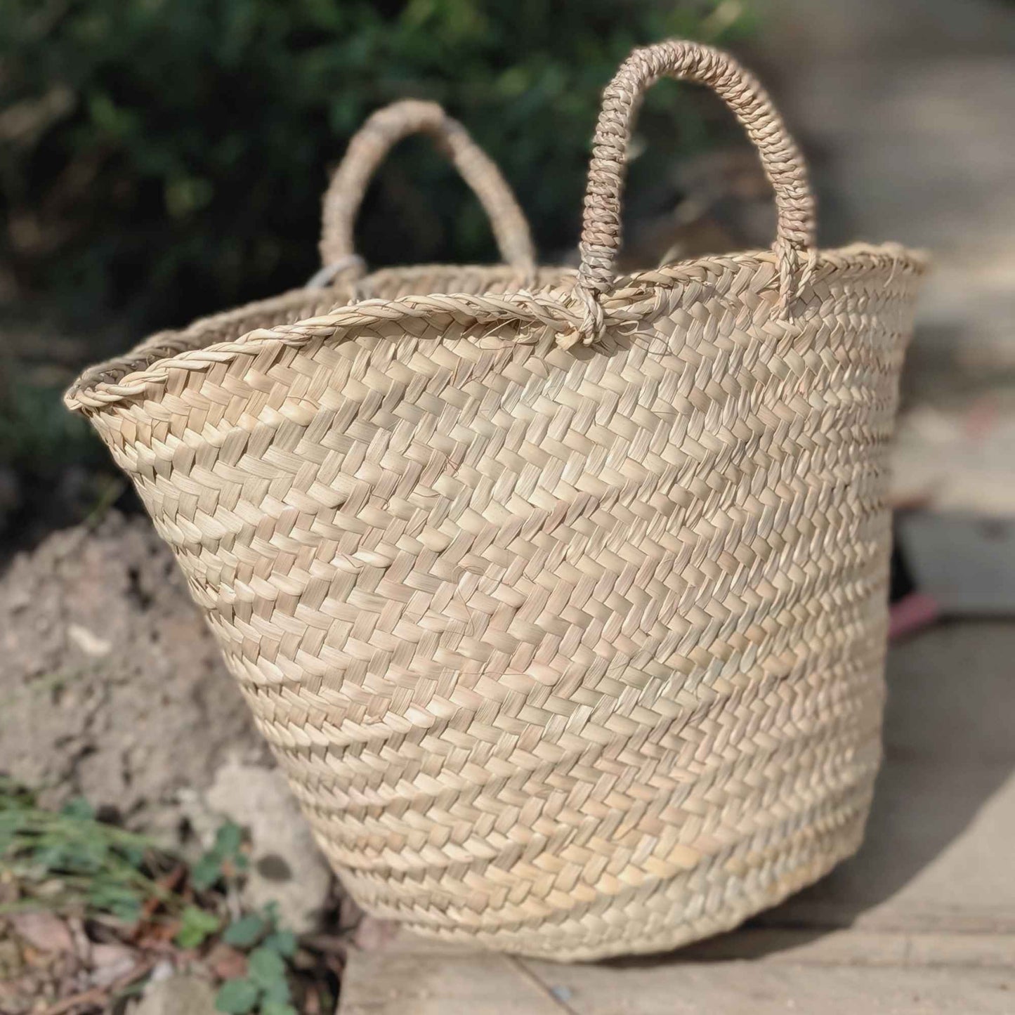 Small Handmade Bucket Basket | Woven Handles Home & Garden > Harvesting > Harvest & Market Bags - Minimalist Gardener
