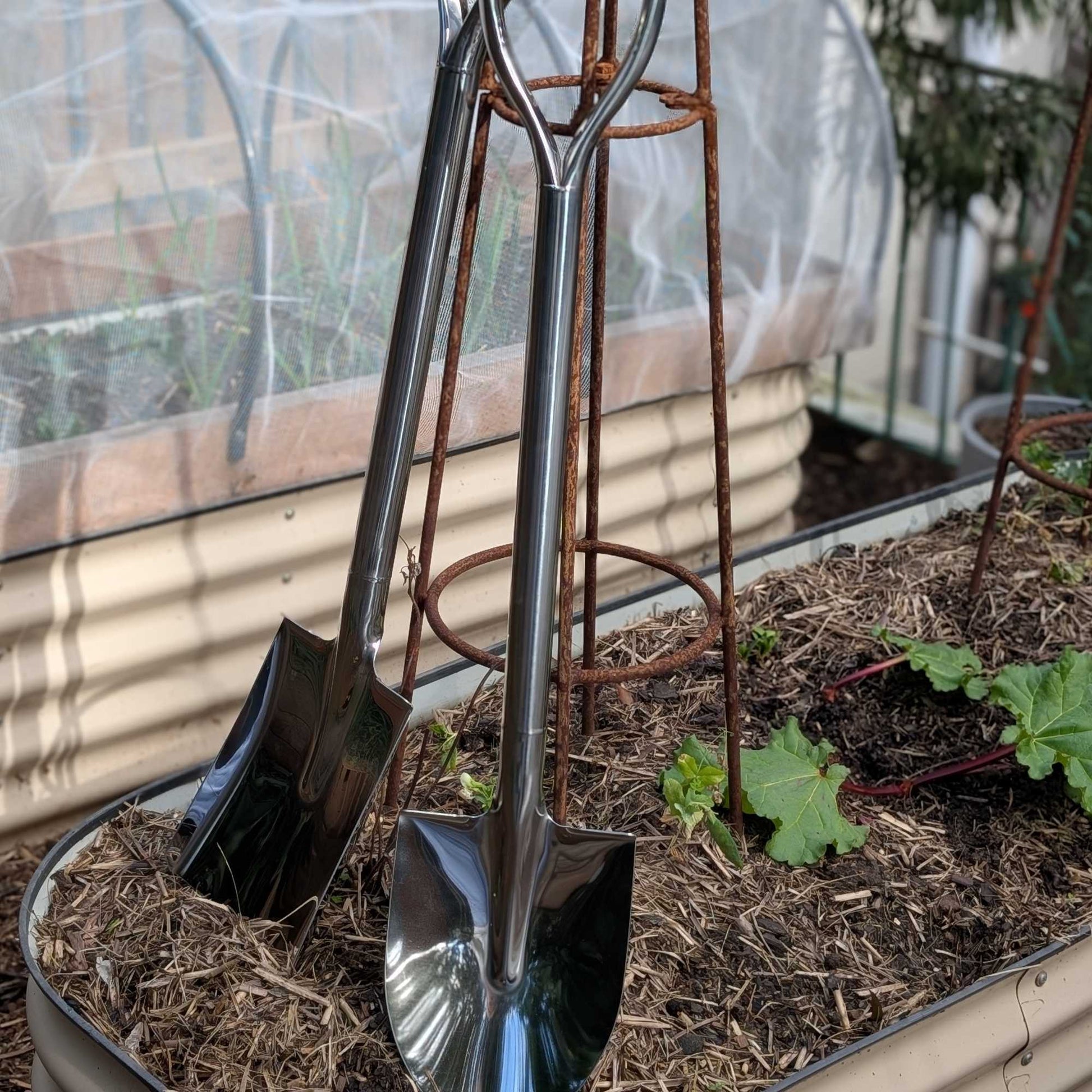 Stainless Steel D - Grip Garden Shovel Small Home & Garden > Garden Tools > Gardening Tools - Minimalist Gardener