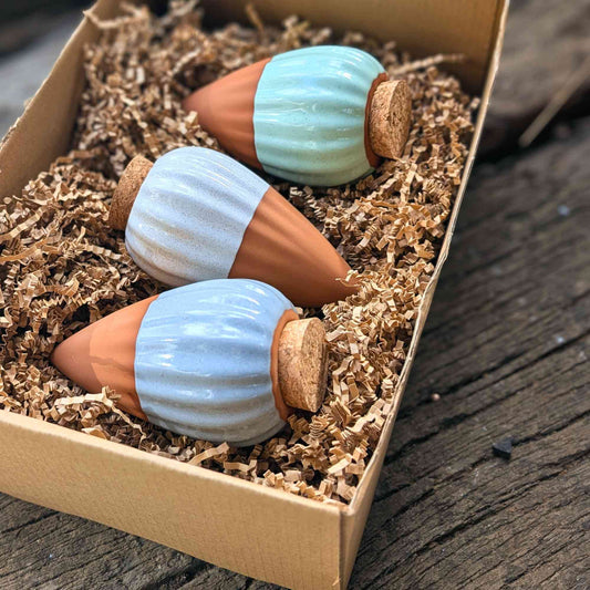 Terracotta Olla Irrigation Pots | Set of 3 Blue, White, Green Home & Garden > Garden Accessories > Watering - Minimalist Gardener