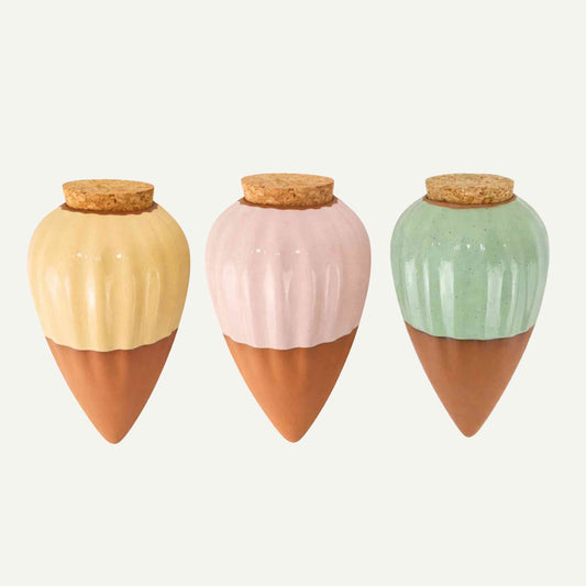 Terracotta Olla Irrigation Pots | Set of 3 Yellow, Pink, Green Home & Garden > Garden Accessories > Watering - Minimalist Gardener