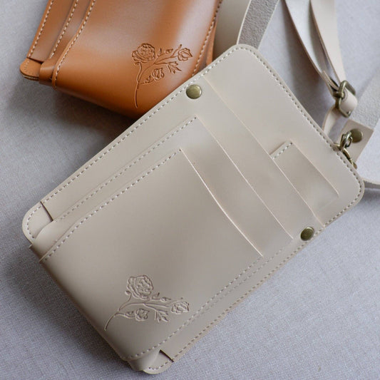 Vegan Leather Crossbody Garden Tool Bag Bone Garden Organisation > Storage > Storage Bag - Minimalist Gardener